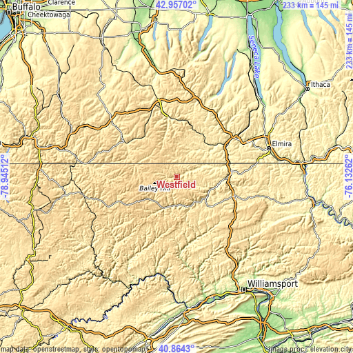 Topographic map of Westfield