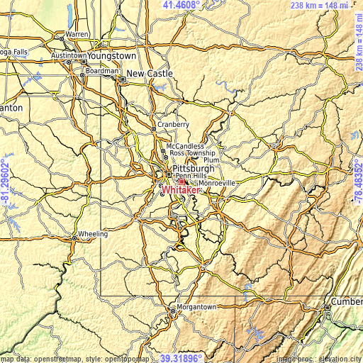 Topographic map of Whitaker