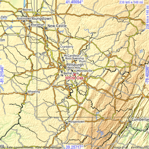 Topographic map of White Oak