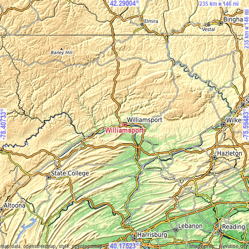 Topographic map of Williamsport