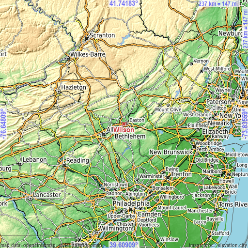 Topographic map of Wilson