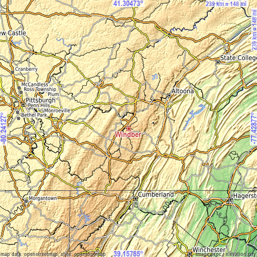 Topographic map of Windber