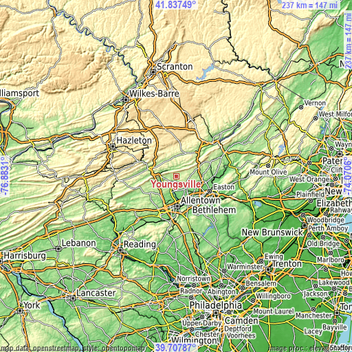 Topographic map of Youngsville