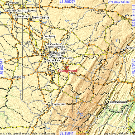 Topographic map of Youngwood