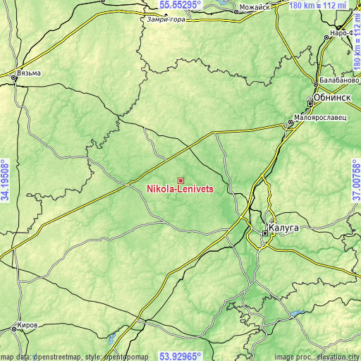 Topographic map of Nikola-Lenivets