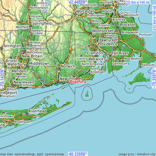 Topographic map of Bradford