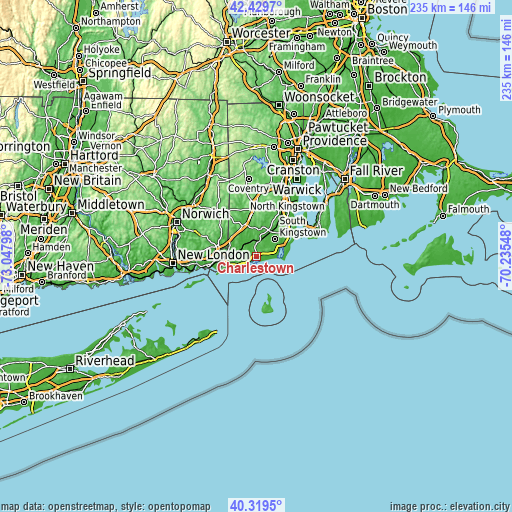 Topographic map of Charlestown