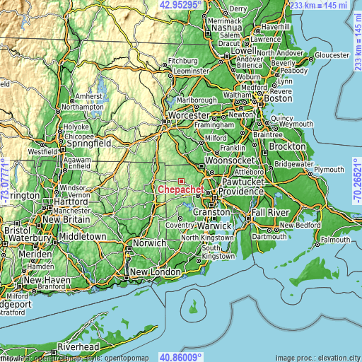 Topographic map of Chepachet