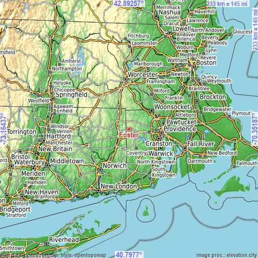 Topographic map of Foster