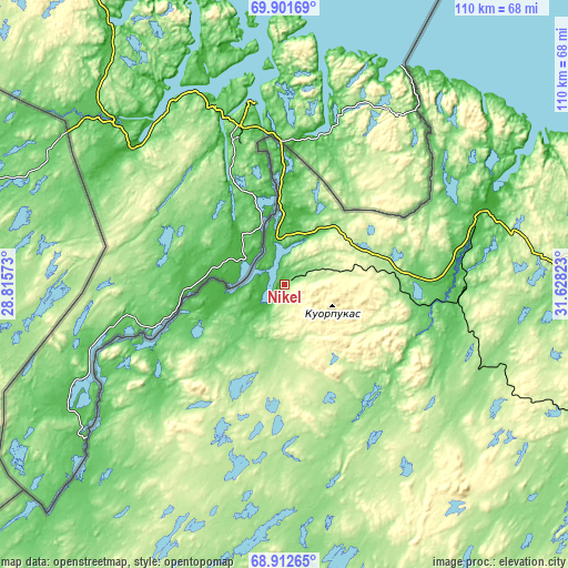 Topographic map of Nikel