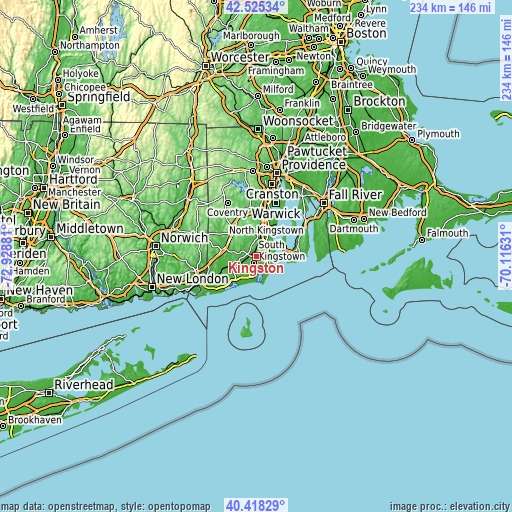 Topographic map of Kingston