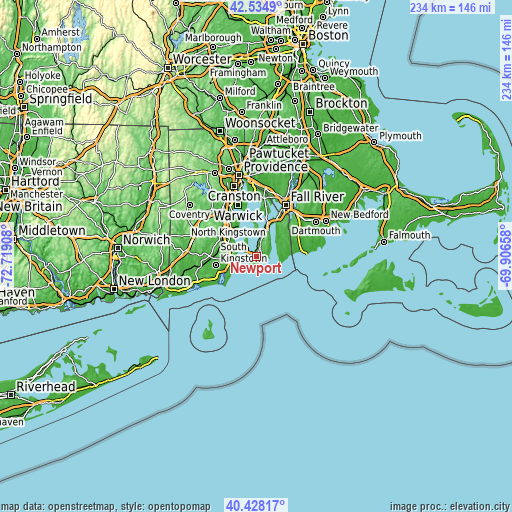 Topographic map of Newport