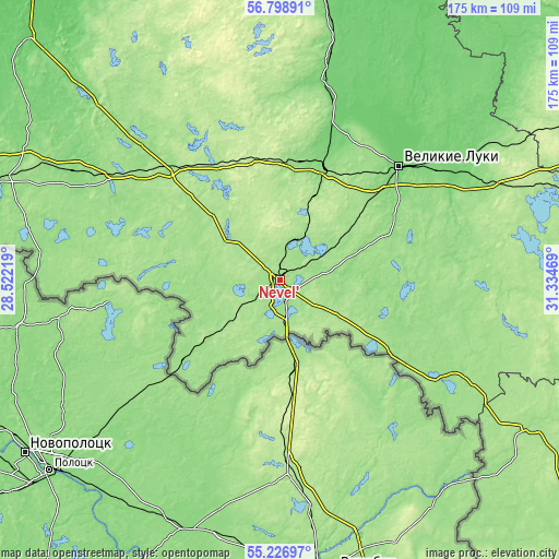 Topographic map of Nevel’