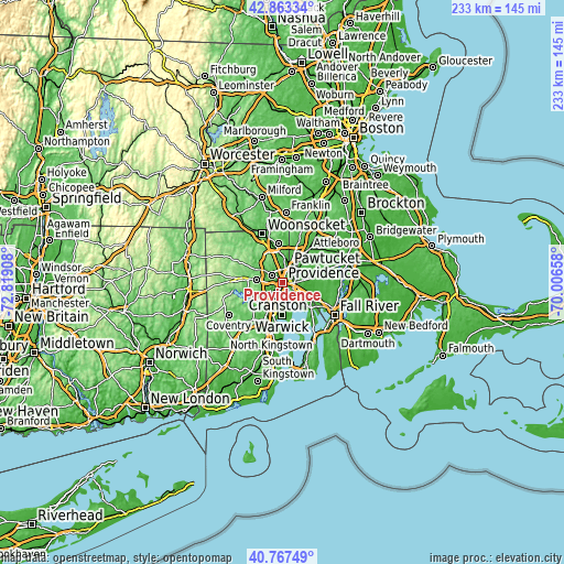 Topographic map of Providence