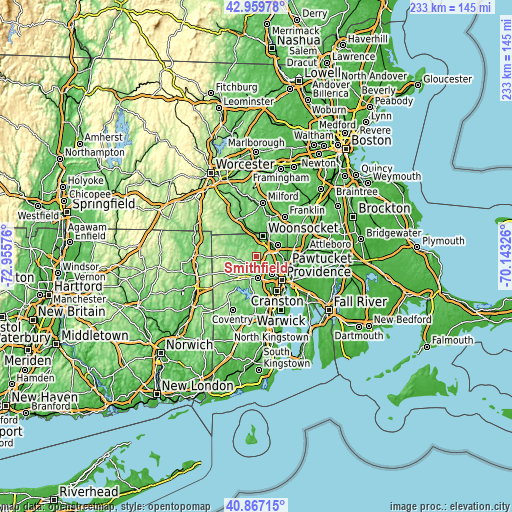 Topographic map of Smithfield