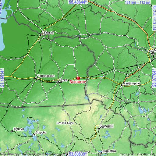 Topographic map of Nesterov