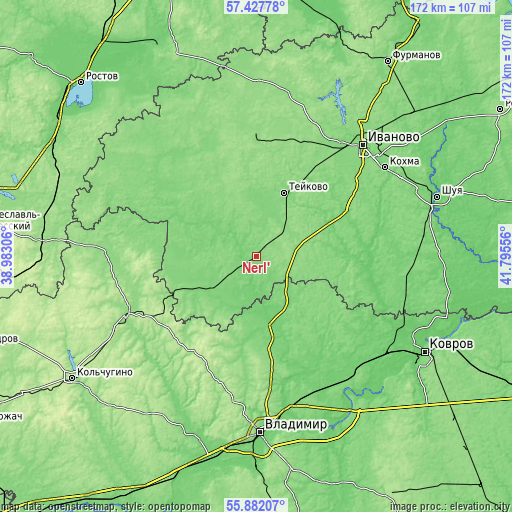 Topographic map of Nerl’