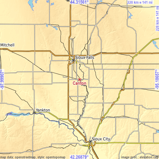 Topographic map of Canton