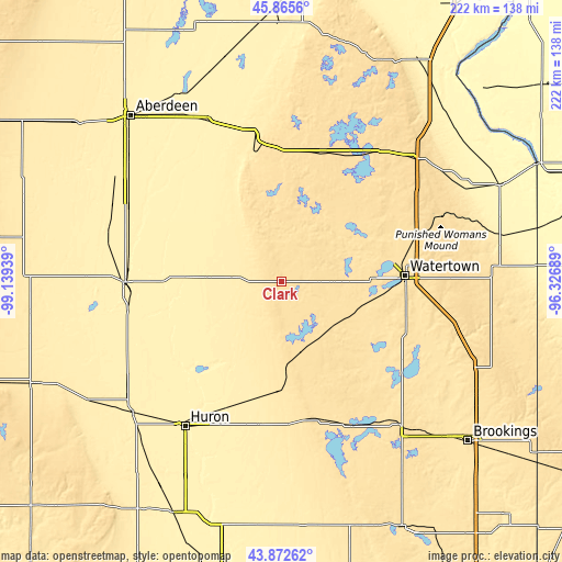 Topographic map of Clark