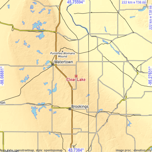 Topographic map of Clear Lake