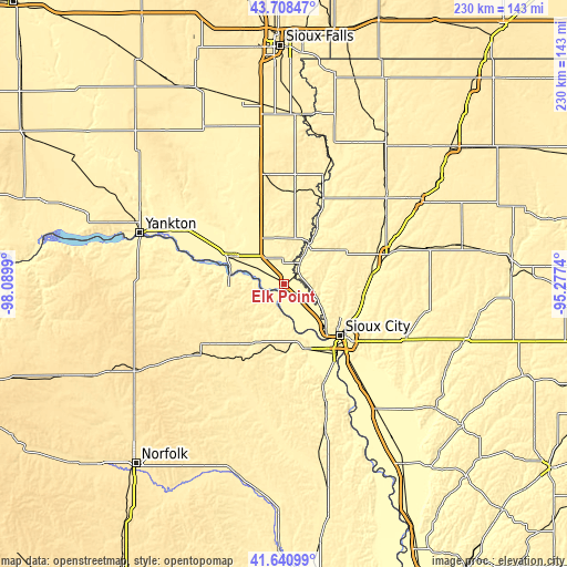 Topographic map of Elk Point