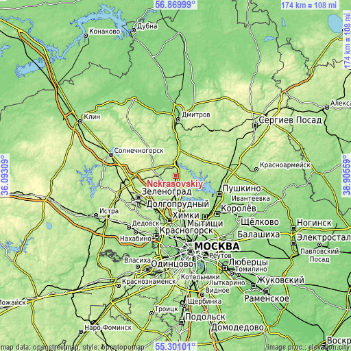 Topographic map of Nekrasovskiy