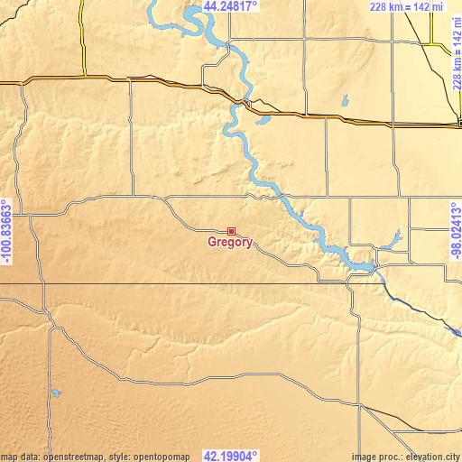 Topographic map of Gregory