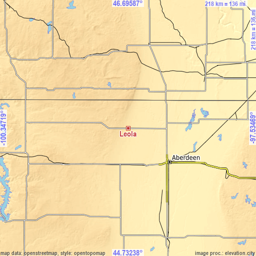 Topographic map of Leola