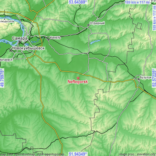 Topographic map of Neftegorsk