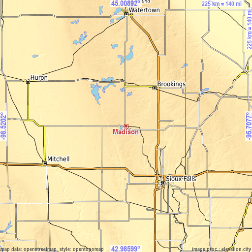 Topographic map of Madison