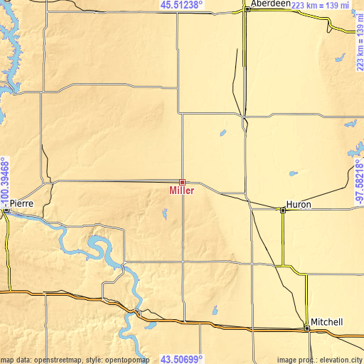 Topographic map of Miller