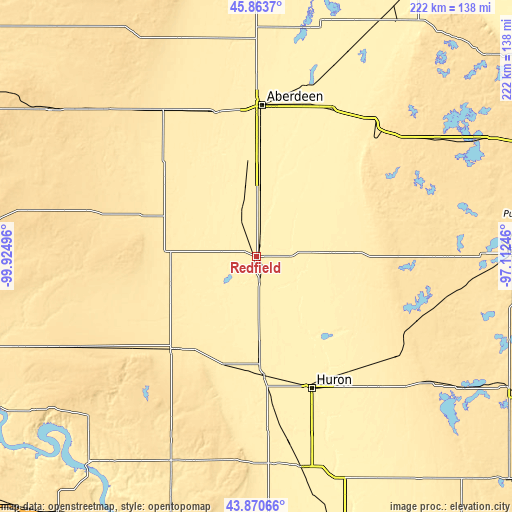 Topographic map of Redfield