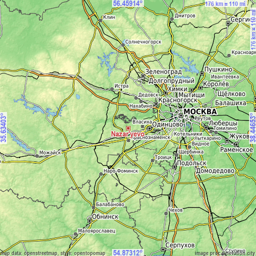 Topographic map of Nazar'yevo