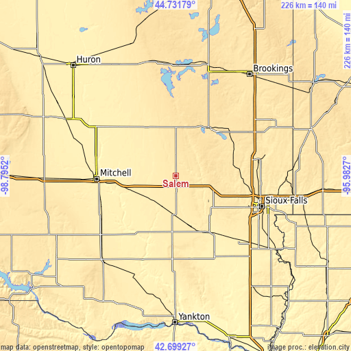 Topographic map of Salem