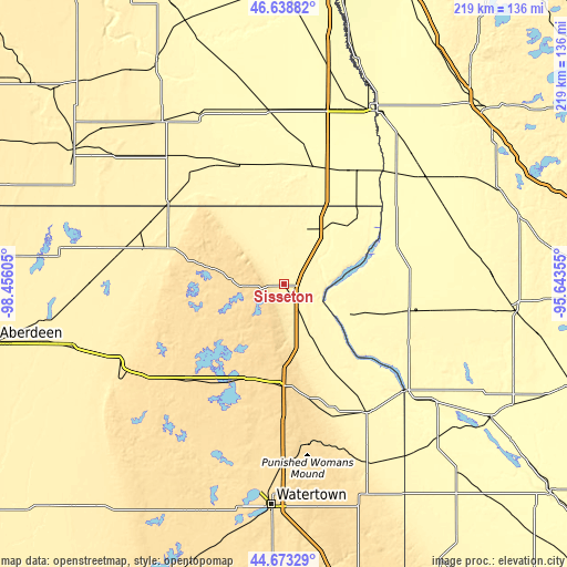 Topographic map of Sisseton