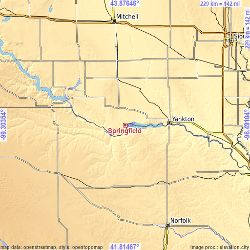 Topographic map of Springfield