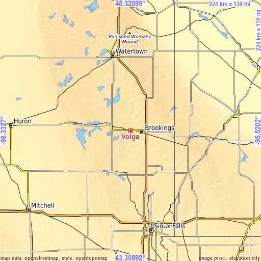 Topographic map of Volga