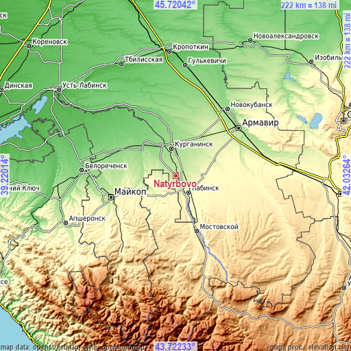Topographic map of Natyrbovo