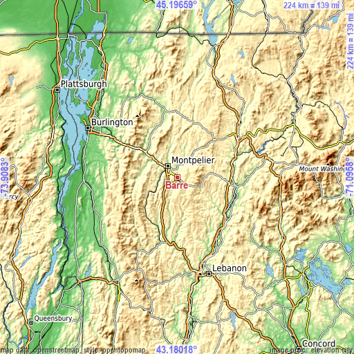 Topographic map of Barre