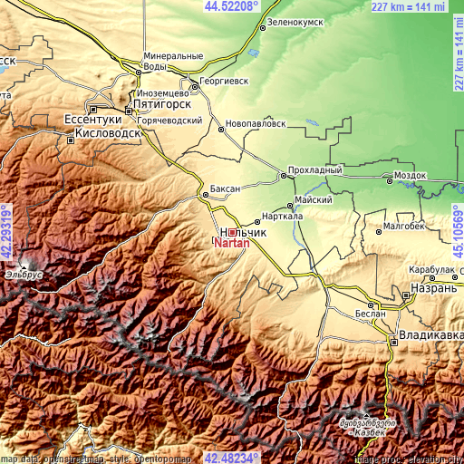 Topographic map of Nartan