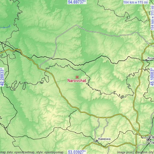 Topographic map of Narovchat