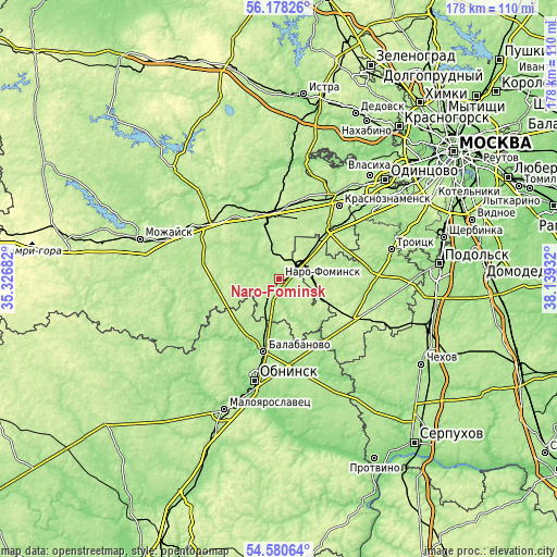 Topographic map of Naro-Fominsk