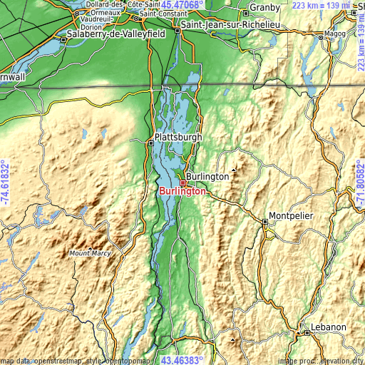 Topographic map of Burlington