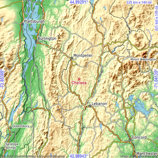 Topographic map of Chelsea