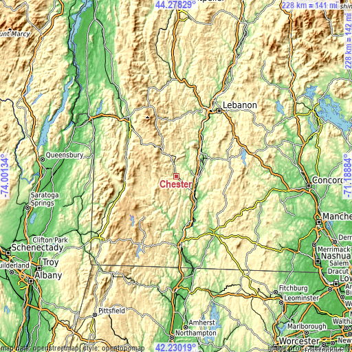 Topographic map of Chester