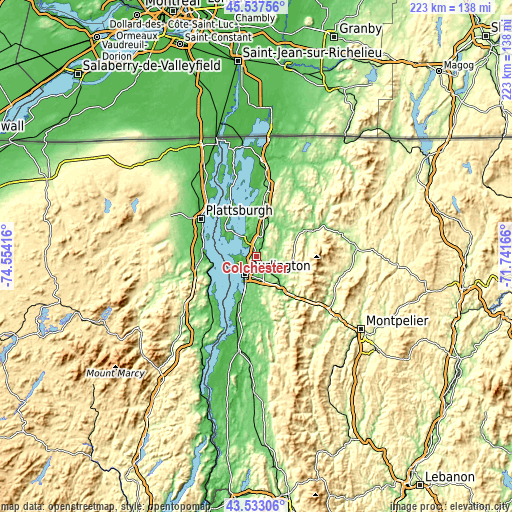 Topographic map of Colchester