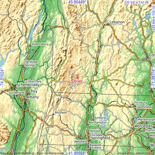 Topographic map of Dover