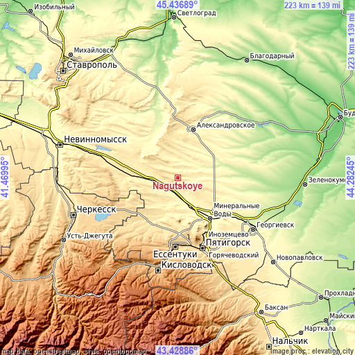 Topographic map of Nagutskoye