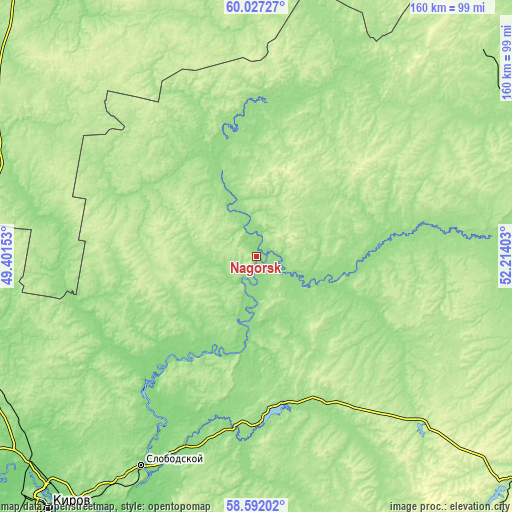 Topographic map of Nagorsk