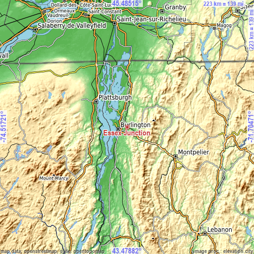 Topographic map of Essex Junction